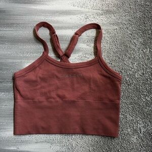 Bebe Sport Rust Ribbed Tank